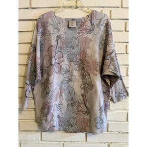 Sioni Sweater Womens Sz. XL Pullover Lightweight‎ Pastel Floral Long Sleeve